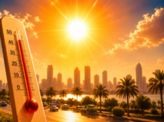 Dammam 45 graus Celsius e Riyadh 43.. Declaração de temperatura na Arábia Saudita