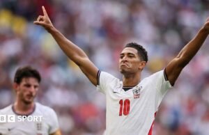 Jude Bellingham quebra o recorde de gols da Inglaterra em Copas do Mundo.