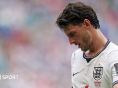 Copa do Mundo de 2026: Declan Rice – Inglaterra convocará meio-campista tardio para a semifinal