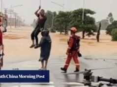 Imagens virais de drones pesados resgatando vítimas de enchentes na China geraram debate.