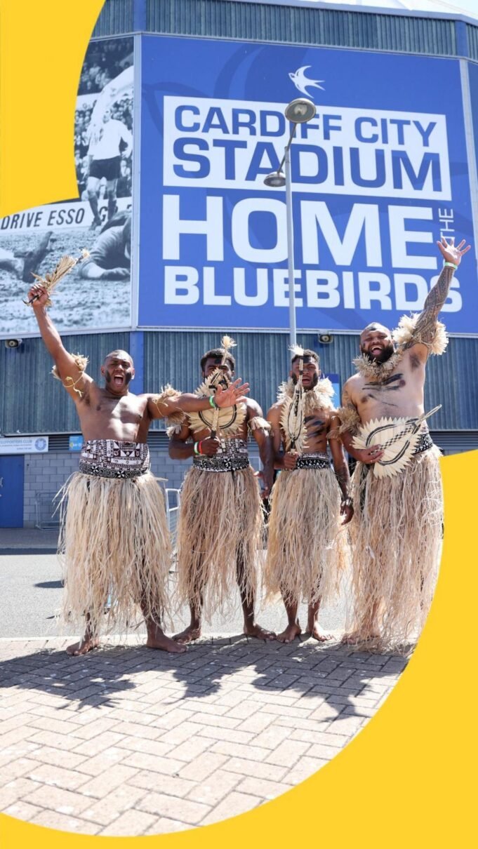 Os fãs de Fiji estão trazendo as vibrações para Cardiff!