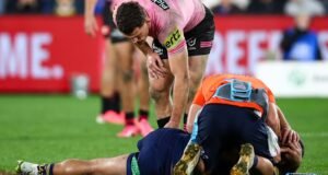 Gol azarado de Eel após chute de Nathan Cleary