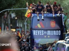 GALERIA: A Espanha comemora sua vitória na Copa do Mundo em Madrid.