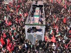 Preparativos elaborados para o funeral de Khamenei em fotos