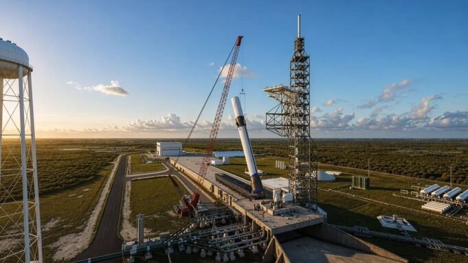 New Glen da Blue Origin começa a reconstruir a plataforma de lançamento danificada pela explosão do foguete – e parecerá muito diferente quando terminar New Glen da Blue Origin começa a reconstruir a plataforma de lançamento danificada pela explosão do foguete – e parecerá muito diferente quando terminar