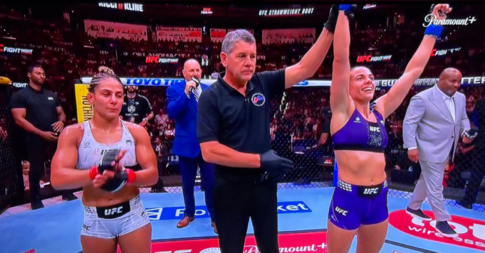 Fatima Cline derruba Tabatha Ricci na decisão unânime no UFC Oklahoma City. Fatima Cline derruba Tabatha Ricci na decisão unânime no UFC Oklahoma City.