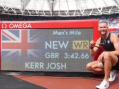 Kerr quebra recorde mundial de milhas, australiano brilha em Londres