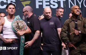 Ryan Garcia x Conor Beane: A segurança interrompeu o confronto em um dia quente para a mídia.