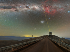 Em 16 de julho de 2026, o laser desapareceu no coração da Via Láctea