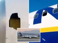 Novas imagens mostram o motor danificado dos passageiros do voo da Ryanair quase sendo sugado