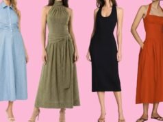 17 vestidos chiques para convidados de casamento com decote frente única para mulheres com mais de 40 anos