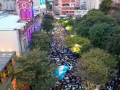 Do ar: imagens chocantes das comemorações na Plaza Libertad após a Argentina chegar à final