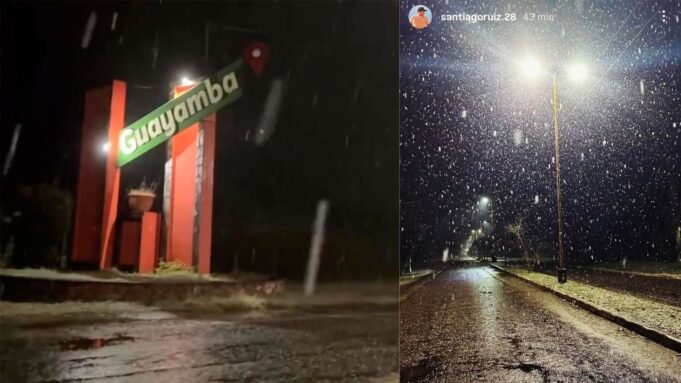 A onda de frio deixou um cartão postal de inverno: voltou a nevar em Guayamba A onda de frio deixou um cartão postal de inverno: voltou a nevar em Guayamba
