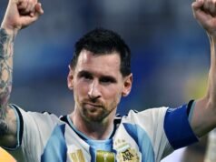 Lionel Messi saiu com um grande inchaço na testa após uma contundente partida da Copa do Mundo contra o time mais fraco de Cabo Verde