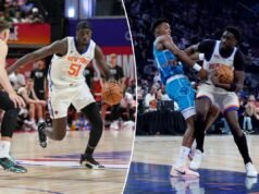 Mohamed Diawara, dos Knicks, não usa uma camisa idiota da Summer League