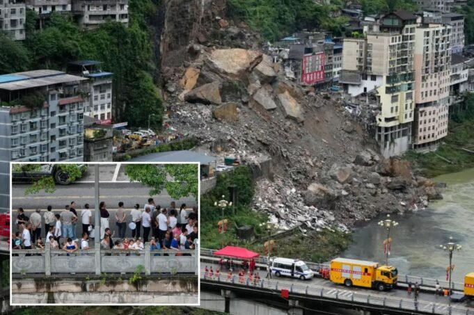 Deslizamentos de terra na China matam pelo menos 8 pessoas enquanto equipes de resgate correm em busca de sobreviventes sob a chuva