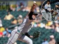 O arremessador do Marlins, Eury Perez, se aposentou após sete entradas perfeitas – e apenas 92 arremessos