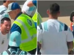 Que ele estava com a bagagem de Coty Romero, o que provocou uma verificação de segurança e risadas de Messi.