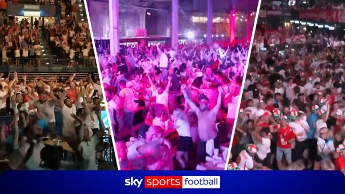 Cenas épicas! Os torcedores da Inglaterra ficaram radiantes no fan park após a vitória da Noruega