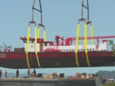 O histórico barco bombeiro de Portland, David Campbell, encontrou um novo lar na costa do Oregon.