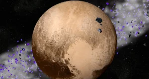 A perda do status planetário de Plutão pode ser a melhor coisa que já aconteceu à diversidade do sistema solar A planet with red patches and cream patches against a dark background.