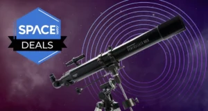 Com um desconto de 25%, este telescópio Celestron para iniciantes aproxima o eclipse lunar Celestron PowerSeeker 80EQ Telescope